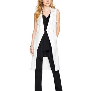 White House Black Market Large White Twill Vest